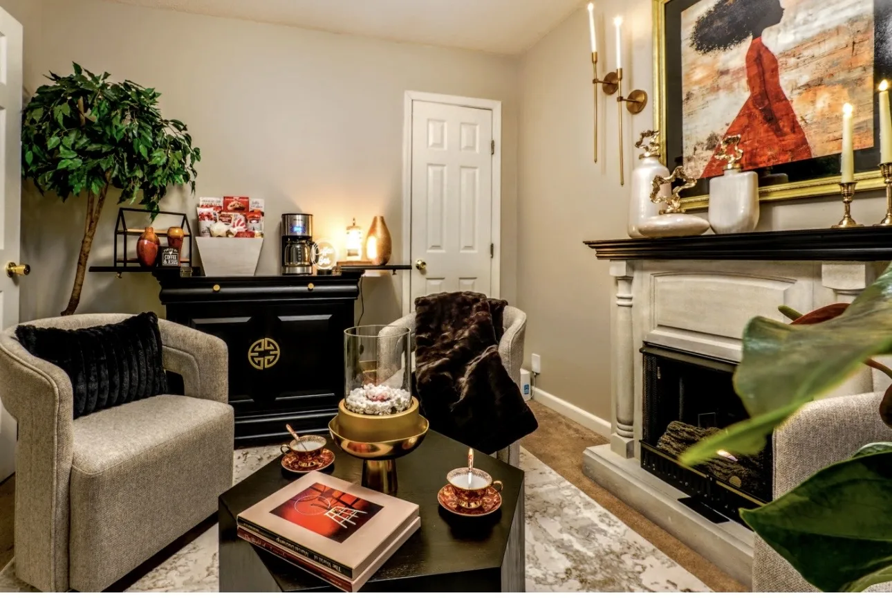 Warm collected living room styled by Premier Interior Concepts
